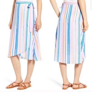 BP Stripe Midi Wrap Skirt 2X